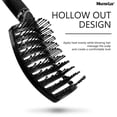 thumbnail image 4 of IMY-1pc, Nylon Curved Vented Professional Massage Styling Paddle Detangling Hair Brushes For All Hair Types,Black, 4 of 6