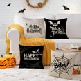 thumbnail image 4 of Set of 4 Halloween pillow covers 20x20 Inch Black and White Spider Web Linen Square Throw Pillow Covers Trick or Treat Halloween Cushion Covers Pillow Cases for Home Outdoor Sofa Couch (20 by 20), 4 of 6