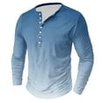 thumbnail image 2 of ZCFZJW Mens Henley Shirts Casual Tie Dye Gradient Color Print Long Sleeve Regular Fit Graphic T-Shirts Trendy Lightweight Comfy Pullover Tops XXL, 2 of 4