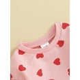 thumbnail image 4 of Toddler Girls Sweatshirts Valentine's Day Heart Print Crew Neck Long Sleeve Pullovers, 4 of 8