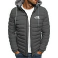 thumbnail image 5 of Aozrynl Men's Hooded Puffer Jackets Coats Winter Warm Zipper Casual Padded Outerwear Cotton Padded Jacket, 5 of 6