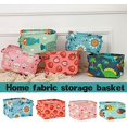 thumbnail image 3 of Foldable Canvas Cartoon Storage Box, Canvas Storage Basket Bins, Clothes Storage Box, Storage Box Kids, 4 PCS/SET with Cute Print Snack Container with Handles Household, 3 of 8