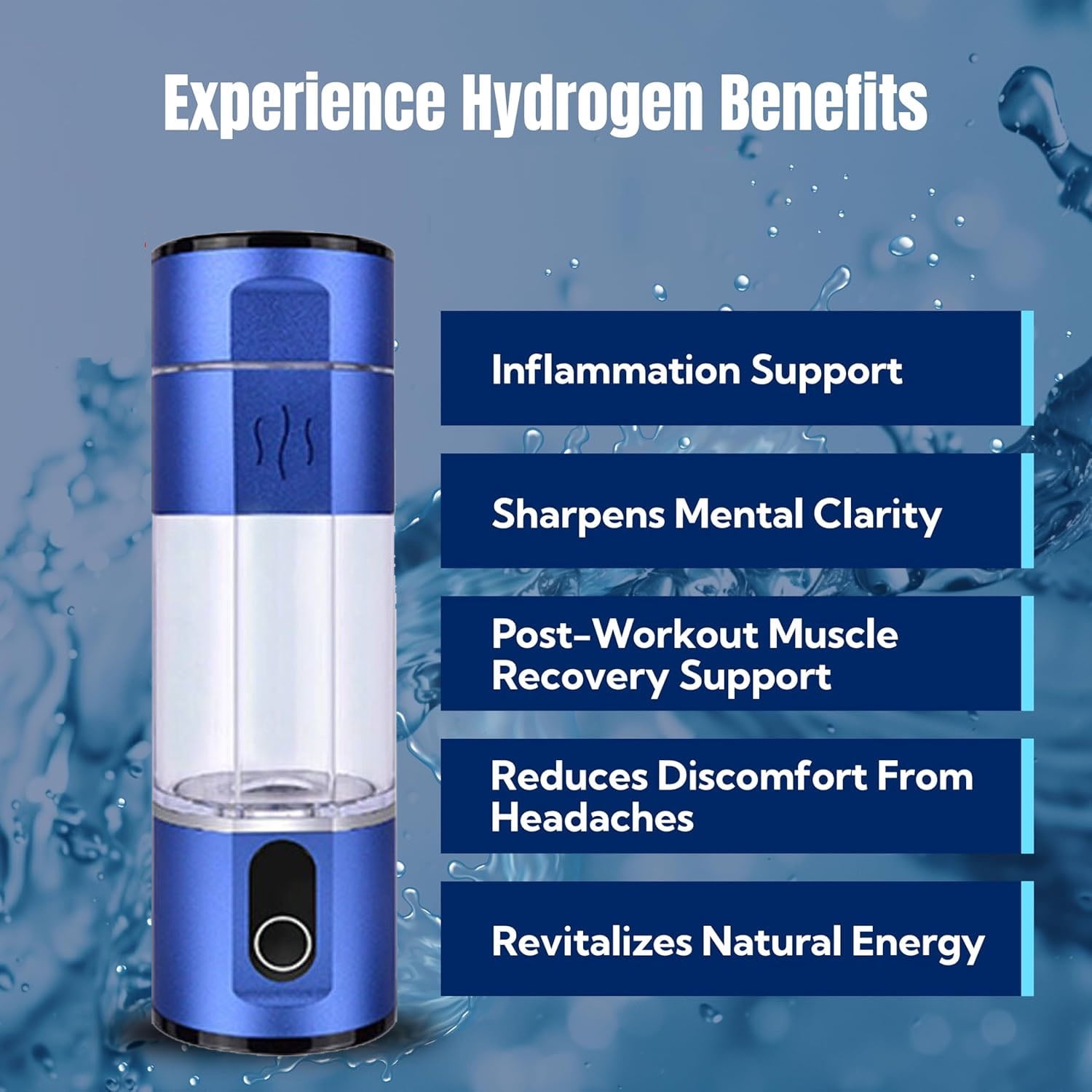 ALKA Hydrogen Rich Water Bottle Generator Max Concentration Molecular Up to 5000PPB Portable  210Ml