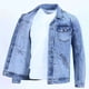 thumbnail image 2 of Chaqueta vaquera azul con bolsillos y botones para hombre, chaqueta vaquera de otoño e invierno de gran tamaño, de marca, talla L, ropa de abrigo, nueva en Y2k, 2 of 4