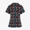 thumbnail image 2 of Blusa de uniforme de trabajo SCZ con cuello de manga corta para mujer negro Talla M, 2 of 3
