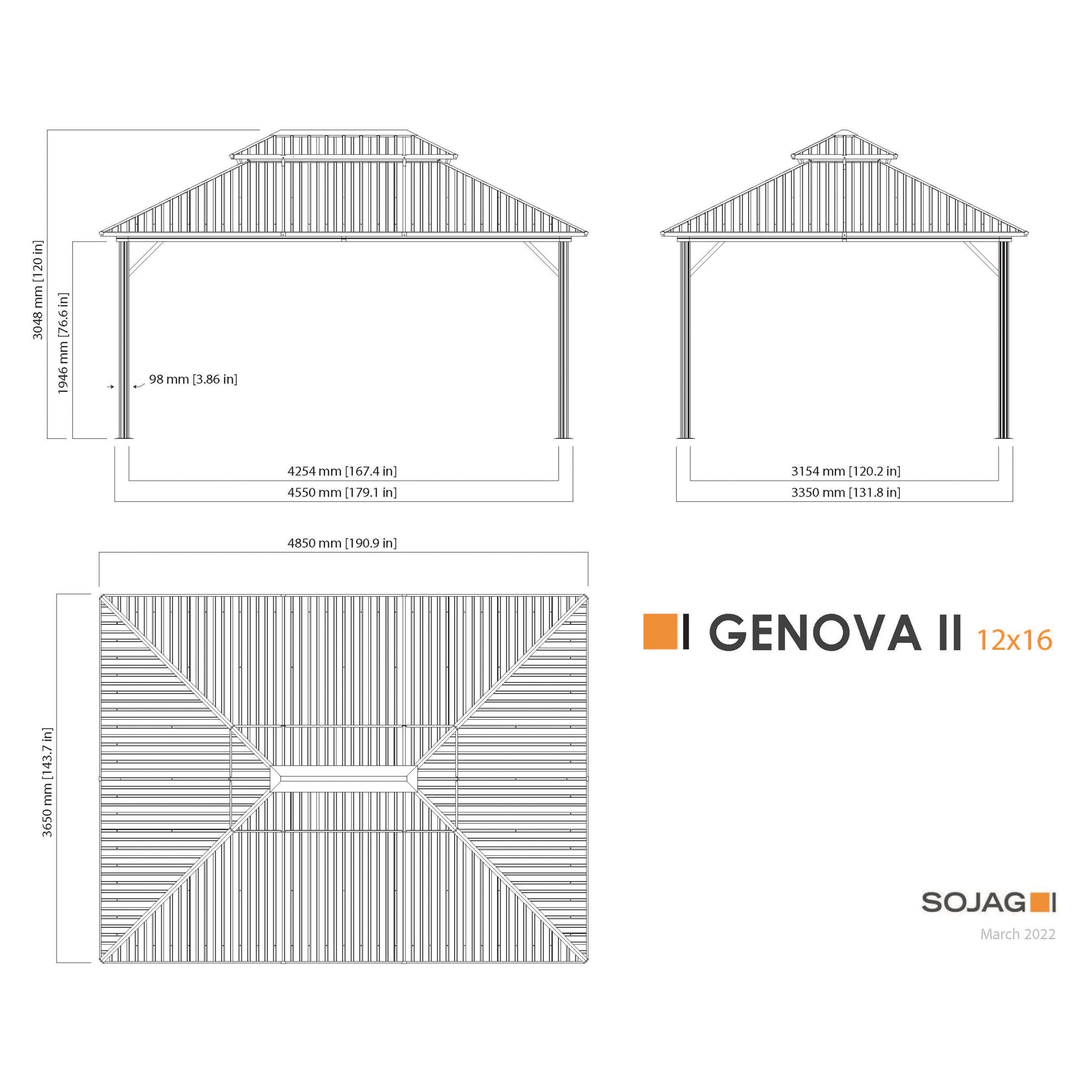 Sojag Genova Gazebo Spacious and Stylish 12 x 16 Zimbabwe Ubuy