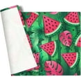 thumbnail image 3 of Watermelon Placemats Set of 4 Summer Fruit and Tropical Leaves Linen Washable Place Mats Rectangle Cloth Table Mat for Party Kitchen Dining Decoration Indoor Outdoor, 12x18 inch, 3 of 5