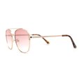 thumbnail image 4 of Double Bridge Rectangular Officer Color Gradient Metal Sunglasses Gold Pink, 4 of 4