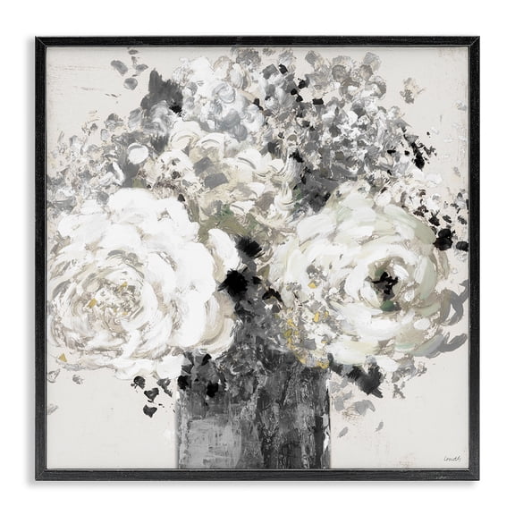 Stupell Industries Modern Bold Abstract Floral Arrangement Black Framed Giclee Art, 12 x 12, by Lanie Loreth