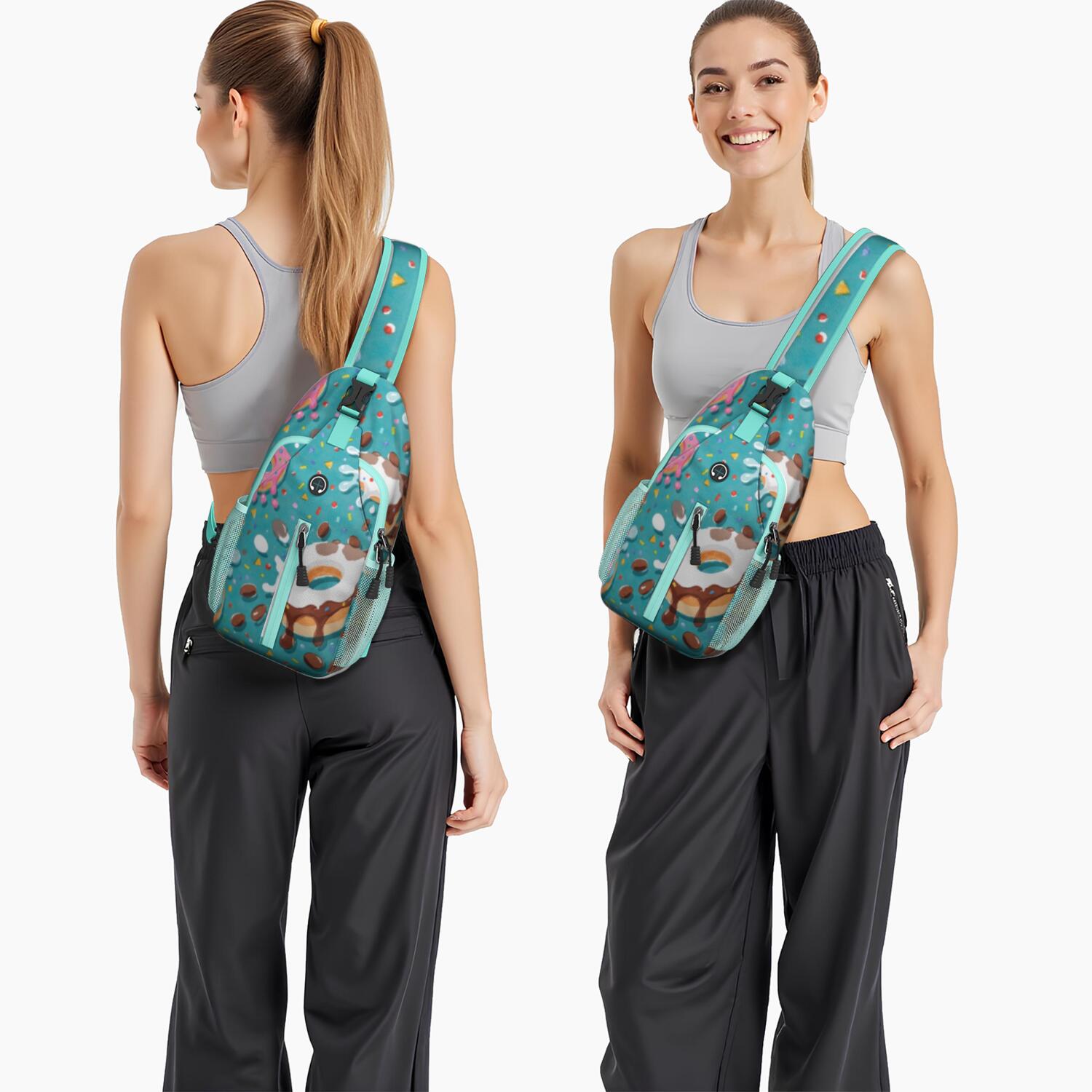 Chest Bag Crossbody Shoulder Bag Crossbody Shoulder BagTravel Sling Bag for Men Women Travelers Doughnut