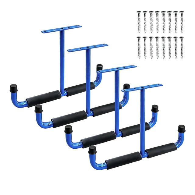 lingqin 4 Pieces Overhead Garage Storage Hook Display Rack Utility Hanger,Ceiling Hanger blue