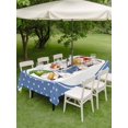 thumbnail image 5 of 52x70 Inch Outdoor Tablecloth with Umbrella Hole Zipper Rectangle Blue Polka Dots Gnomes Rectangular Tablecloths Outside Waterproof Pencils Book Clock Patio Table Cloth Cover for Picnic Party, 5 of 8