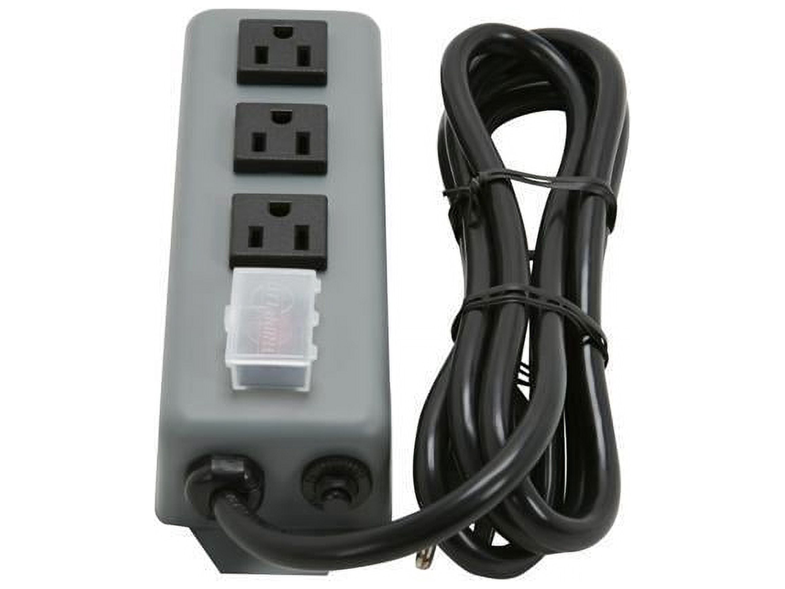 WABER INDUSTRIAL POWER STRIP METAL 3 OULTET 5-15P 6FT CORD