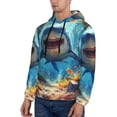thumbnail image 3 of Lsque Colorful Underwater Shark Pattern Casual Men's Hoodie,Hooded Sweatshirt with Kangaroo Pocket,Pullover Hoodie-Small, 3 of 7