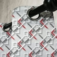 thumbnail image 3 of Ambesonne Geometric Grommet Curtain, Modern Grid Design, 50" x 108", Charcoal Grey White Red, 3 of 6