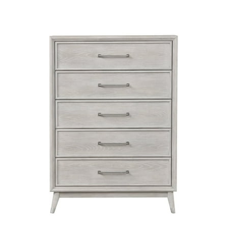 Roundhill Furniture Seluna 5-Drawer Bedroom Chest, Gray Oak Finish
