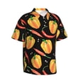 thumbnail image 2 of Hawaiian Shirt For Men, Bell Pepper Red Yellow Mens Button Down Short Sleeve Shirt, Summer Beach Shirts For Men, 2 of 2