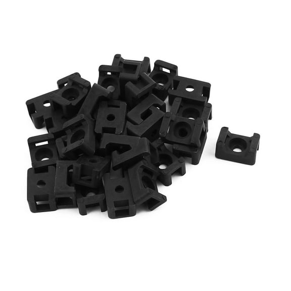 30 Pcs Nylon Saddle Type Cable Tie Base Mount Wire Holder Black 15 x 10 x 7mm