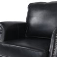 thumbnail image 4 of GDF Studio Burkehaven Contemporary Faux Leather Club Chair with Nailhead Trim, Midnight Black and Dark Brown, 4 of 8