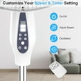 thumbnail image 2 of 16" Pedestal Fan, Adjustable Oscillating DC Standing Fan with Remote for Home, 3 Speeds, Less Noise Cooling Fan, White, 2 of 11