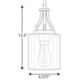 thumbnail image 2 of Progress Lighting Lassiter 1-Light Mini-Pendant, Matte Black, Clear Glass Shade, 2 of 3