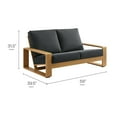 thumbnail image 4 of Lounge Loveseat Sofa, Natural Dark Gray, Aluminum, Wood, Outdoor Patio Balcony Cafe Bistro Garden Hospitality Restaurant, Modern Contemporary, HB37955, 4 of 9