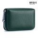 thumbnail image 1 of Cartera de cuero genuino para tarjetas bancarias, universal, antimagnética, para hombres y mujeres, con 12 ranuras para tarjetas, funda para tarjetas RFID antiescaneo, 1 of 6