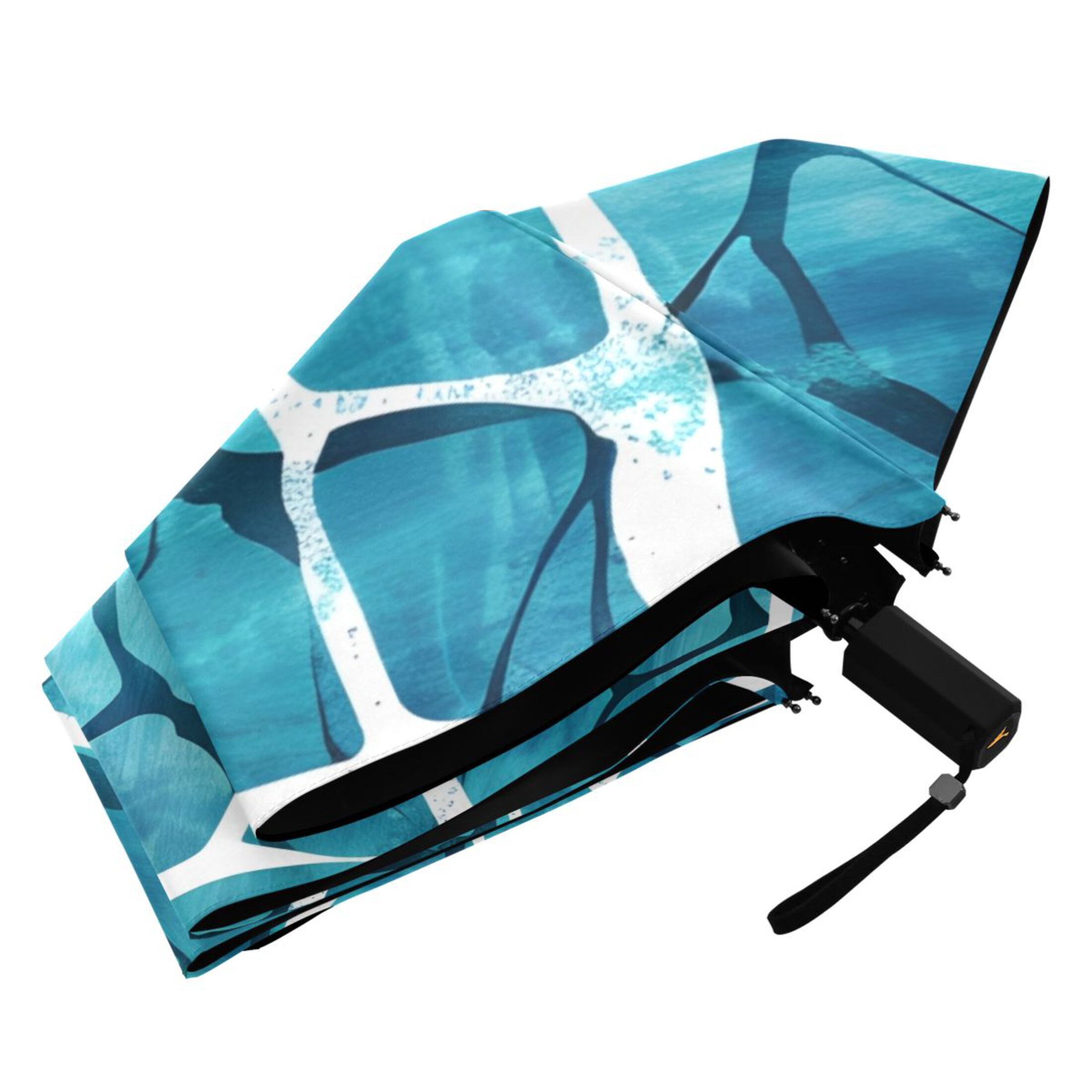 ALAZA Abstract Marble UPF 50+ Compact Folding Umbrella for Rain Travel Umbrella Packable