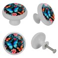 thumbnail image 4 of Butterfly Glow-in-the-Dark Round Cabinet Knobs - Fluorescent Drawer Pulls 4-Pack, Suitable for Cabinets, Wardrobes, and Dressers - Furniture Décor with Screws and Handles, 4 of 6