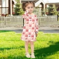 thumbnail image 5 of long-sleeved dress Cherry Plaid Pink A-line dress with ribbed cuffs Soft and comfortable, 5 of 6