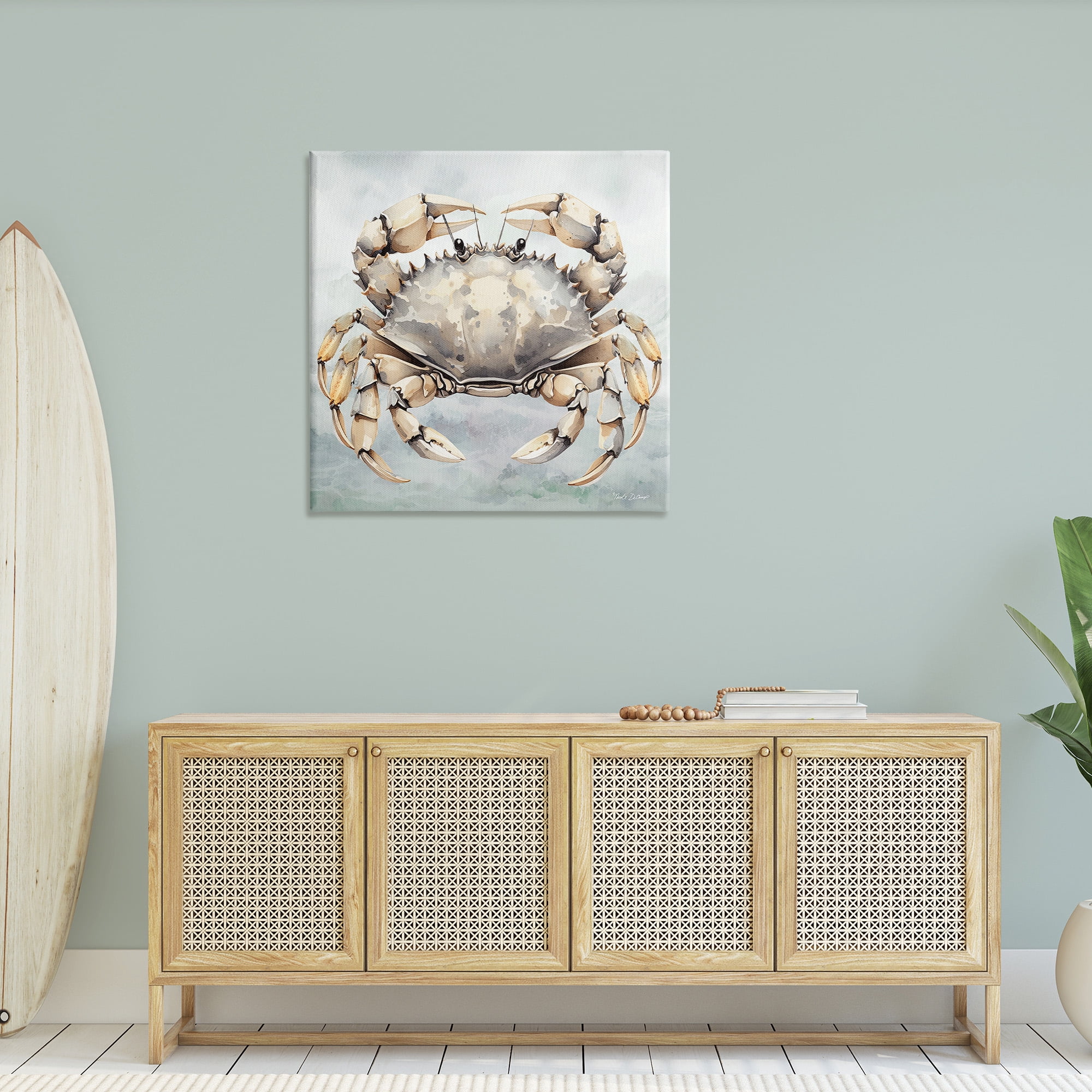 Stupell Industries Detailed Sea Crab Animals & Insects Painting Gallery Wrapped Canvas Art Print Wall Art, 36 x 36