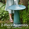 thumbnail image 5 of Sunnydaze Rennes Freestanding Ceramic Outdoor Bird Bath, UV-Resistant Turquoise Finish, 5 of 13