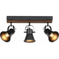 3-Light Black Round Head Kitchen Industrial Track Lighting Sets