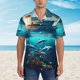 thumbnail image 2 of Balery Hawaiian Ship Dolphin Camisas hawaianas de manga corta para hombre, camisas playeras de corte holgado, camisas de vacaciones con botones,XX-Large, 2 of 7
