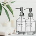 thumbnail image 6 of Bathroom Soap Dispenser, Clear Glass Bottle Liquid Soap Pump Dispenser for Kitchen Bathroom Dish Hand Wash, 2 Pack 19oz/550ml Silver, 6 of 7