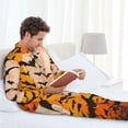 thumbnail image 3 of Halloween Costumes Mens Pajamas Set, Halloween Sunset Bat Halloween Pajamas Button Down Long Sleeve Loungewear Halloween Sleepwear Pjs sets for Men, 3 of 7