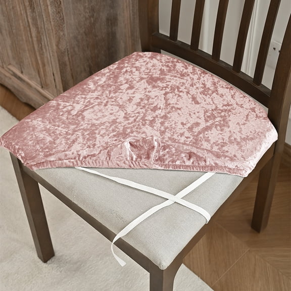 suxuMhao Slipcovers, Velvet Chair Cover with Rope, Stretchy Chair Covers for Living Room, Dining Chair Cover & Dining Chair Seat Covers Set of 2, Universal Size, Pink​,Sofe Chair Cover