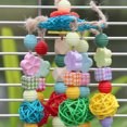thumbnail image 3 of Parrot Toys, Bird Block Knots Tearing Toy With Hooks And Adjustable Ropes, Colorful Acrylic Beads, Solid Wood Blocks For Macaw, Cockatoos, African Greys Parrot, 3 of 7