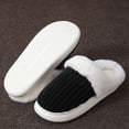 thumbnail image 5 of mgoYE Women's House Slippers Indoor Outdoor Moccasin Fuzzy Fluffy Furry Loafers Suede Warm Shoes|Black 9.5, 5 of 7