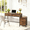 Brown, variant on Fnova 39.37" Industrial 5-Drawer Desk, Modern Computer Desk for Living Room/Study/Home Office, Easy Assembly