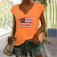 thumbnail image 2 of HEILAU 4th of July Shirts for Women Independence Day American Flag Graphic Tees Cap Sleeve Summer Tops V Neck Patriotic T Shirts, 2 of 7