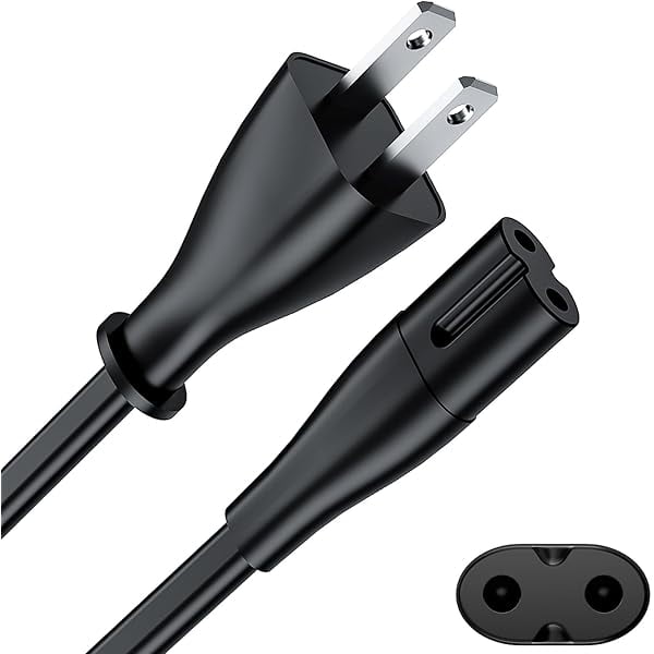 Chenchen AC Power Replacement for PS5 Power Cord, 5ft C7 Figure8 Power Cable Compatible with Playstation 5/PS4/PS3 Slim, Xbox Series S/Series X, Xbox One S/X, Non-Polarized, 2-Prong, Black, TPE Jacket