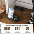 thumbnail image 3 of Homieasy 72'' Tall Pantry Cabinet with 2 Drawers and Doors, Farmhouse Kitchen Cupboard with Power Outlets and Lights, White & Walnut, 3 of 7