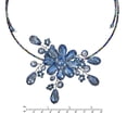 thumbnail image 4 of Glamorous Midnight Blue Floral Crystal Choker Wire Wrap Necklace, 4 of 4