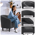 thumbnail image 4 of FullFurnique Boucle Barrel Chair with Backrest and Armrest, Dark Gray, 4 of 10