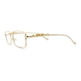 thumbnail image 6 of Jaguar Cougar Jewel Metal Arm Rectangle Hustler Fashion Eyeglasses Yellow Gold, 6 of 7