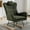 Dark Green, variant on Nursery Rocking Chair, 35.5" Teddy Fabric Upholstered Glider Rocker with High Backrest, Modern Rocking Accent Chairs Comfy Side Chair for Nursery, Bedroom, Living Room,White