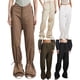 thumbnail image 5 of Sunloudy Pantalones de Mujer, Casual Cordón Amarrado Cintura Color Sólido Elástico Ajustable Tobillo Recto Suelto Pantalones Sunloudy moda, 5 of 5