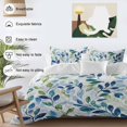 thumbnail image 4 of Navy Blue Leaves Bedding 3 Piece Duvet Cover Set Full Size, Green Summer Botanical Soft Microfiber Comforter Cover with Zipper Closure & Pillowcases, Wrinkle & FadeResistant Quilt Cover, 4 of 9