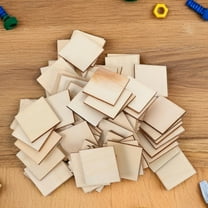 Worgeous 75pcs Square Wooden Tiles for DIY Craft Home Decor Blank Pieces Wooden Slices Versatile Unfinished Wood Pieces for Creative Projects